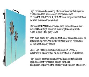 P2.5 Panel Dinding Video LED Dalam Ruangan 1R1G1B 14 - 16 Bit Skala Abu-abu Resolusi 96 * 72