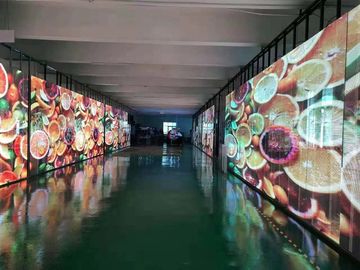 P15.6 Layar LED Transparan Resolusi Definisi Tinggi 14 Bit Mudah Dipindahkan