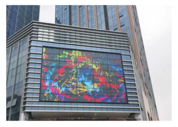 Skala Abu-abu Tinggi Transparan LED Display Full Color 4100 Nits Brightness