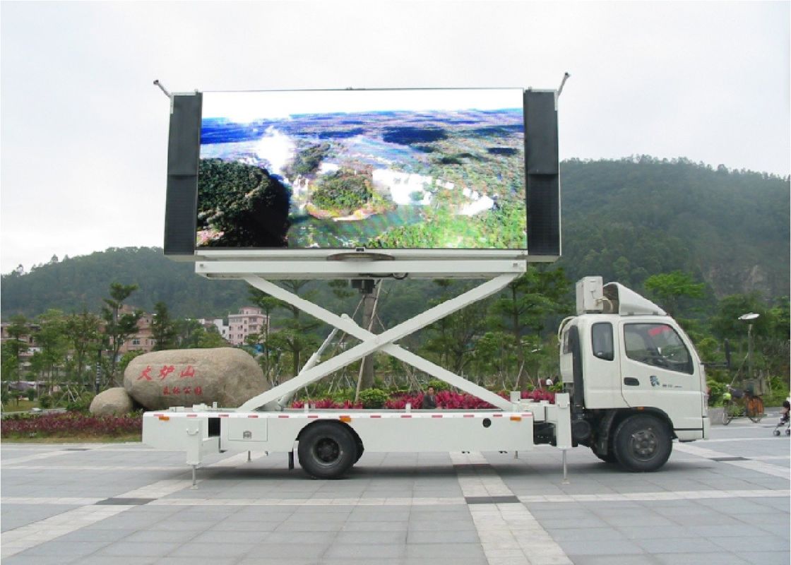 Big Size Outdoor P6 Mobile Trailer LED Display Kontrol Tingkat 100 Tingkat